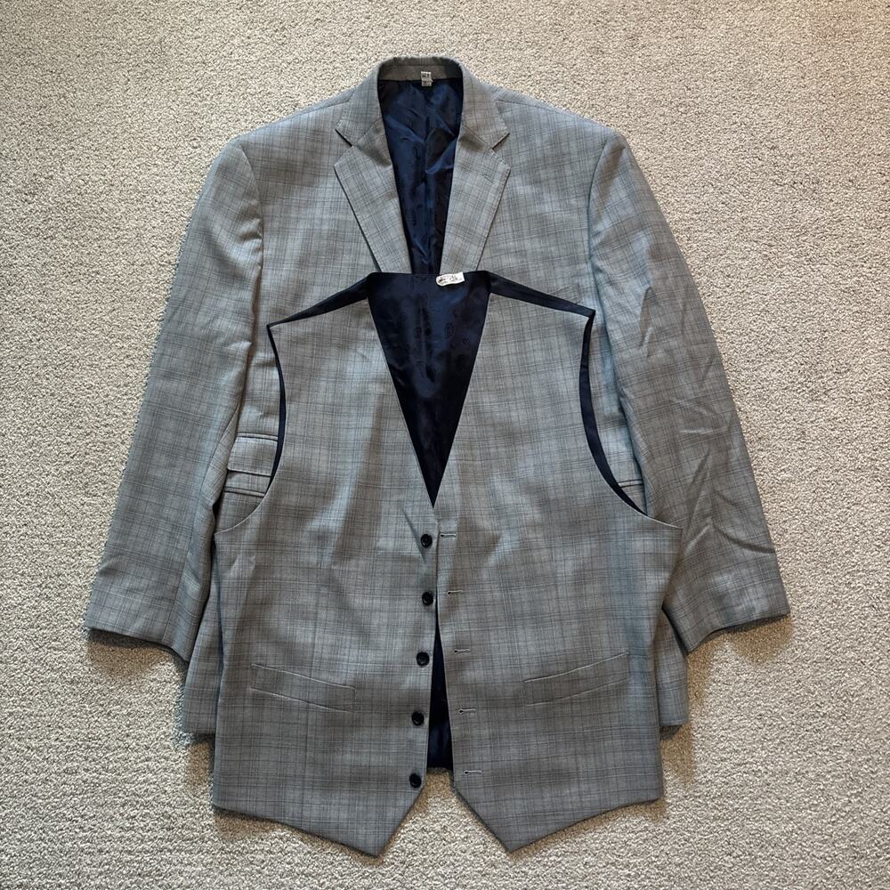 John Cena Own David Alan Dormeuil Echo Super 130’s Gray 2 Piece Suit Custom Wool
